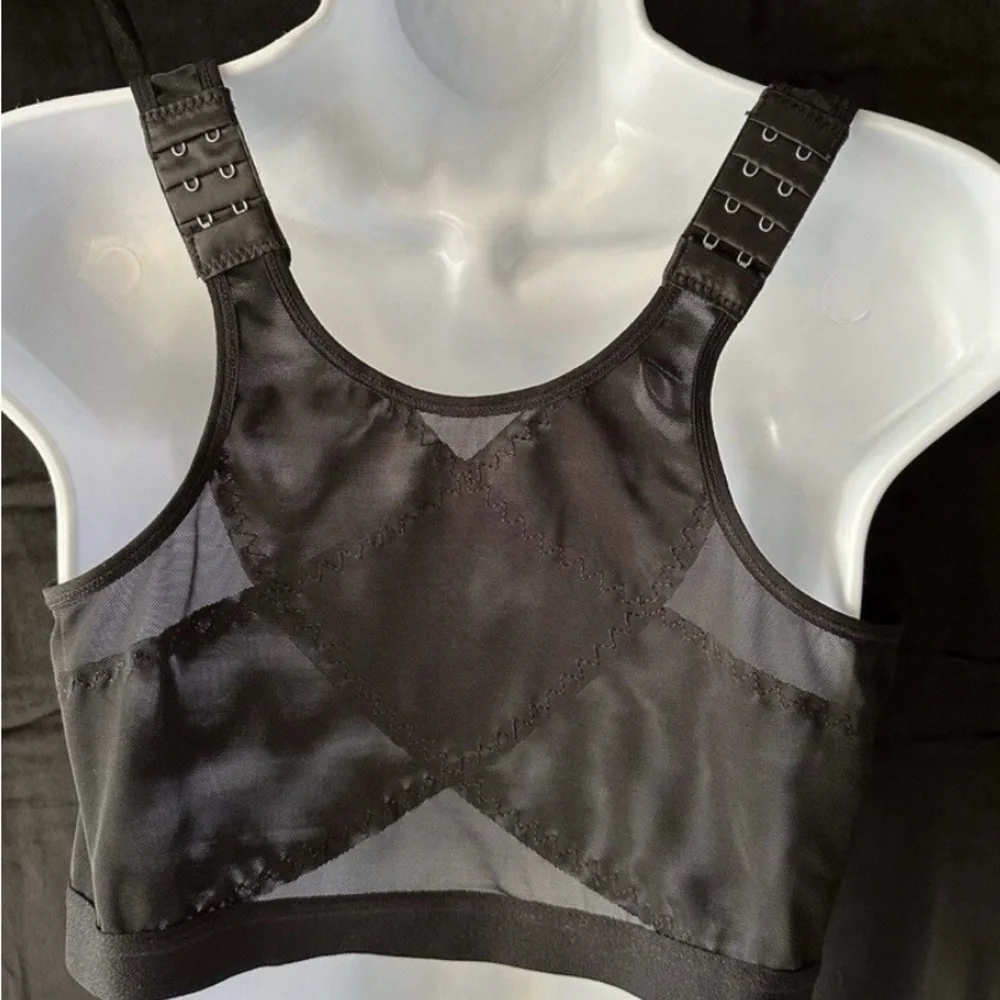 Black Front-Close Wireless Comfort Sports Bra XL - Picture 4 of 7